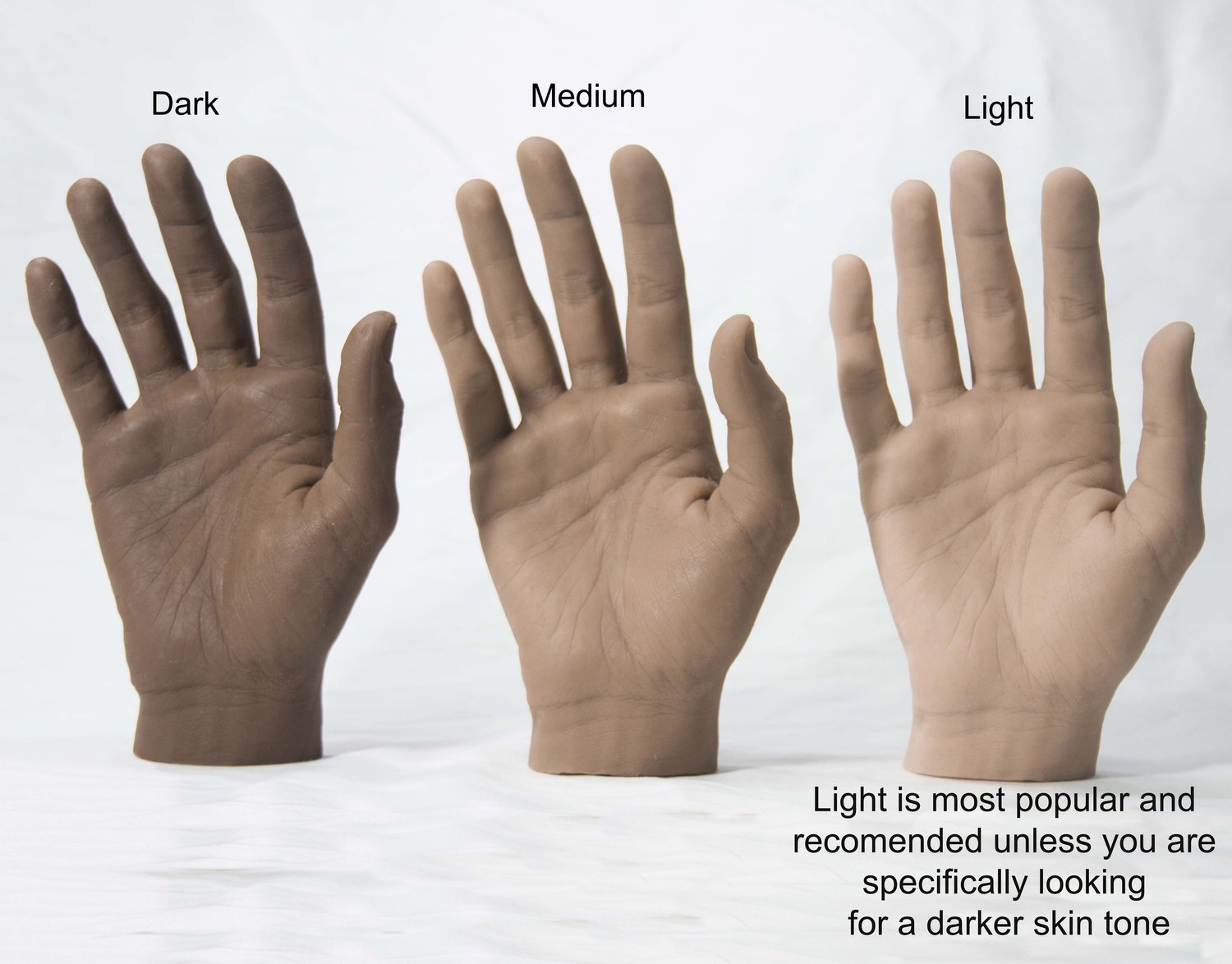 Pose-able Pair of Male Silicone Mannequin Hands - Dark Skin Tone - Display  Model Prop Lifesize — Silicone Sound